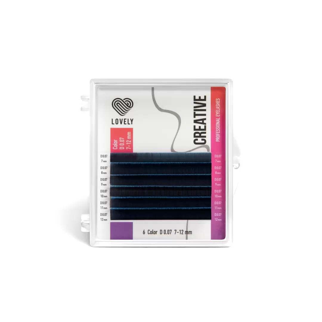 Blue ombre eyelashes LOVELY Creative - 6 lines - MIX LOVELY Colored Eyelash Extension 6 Rows – Model “Ombre Blue” - Image 1