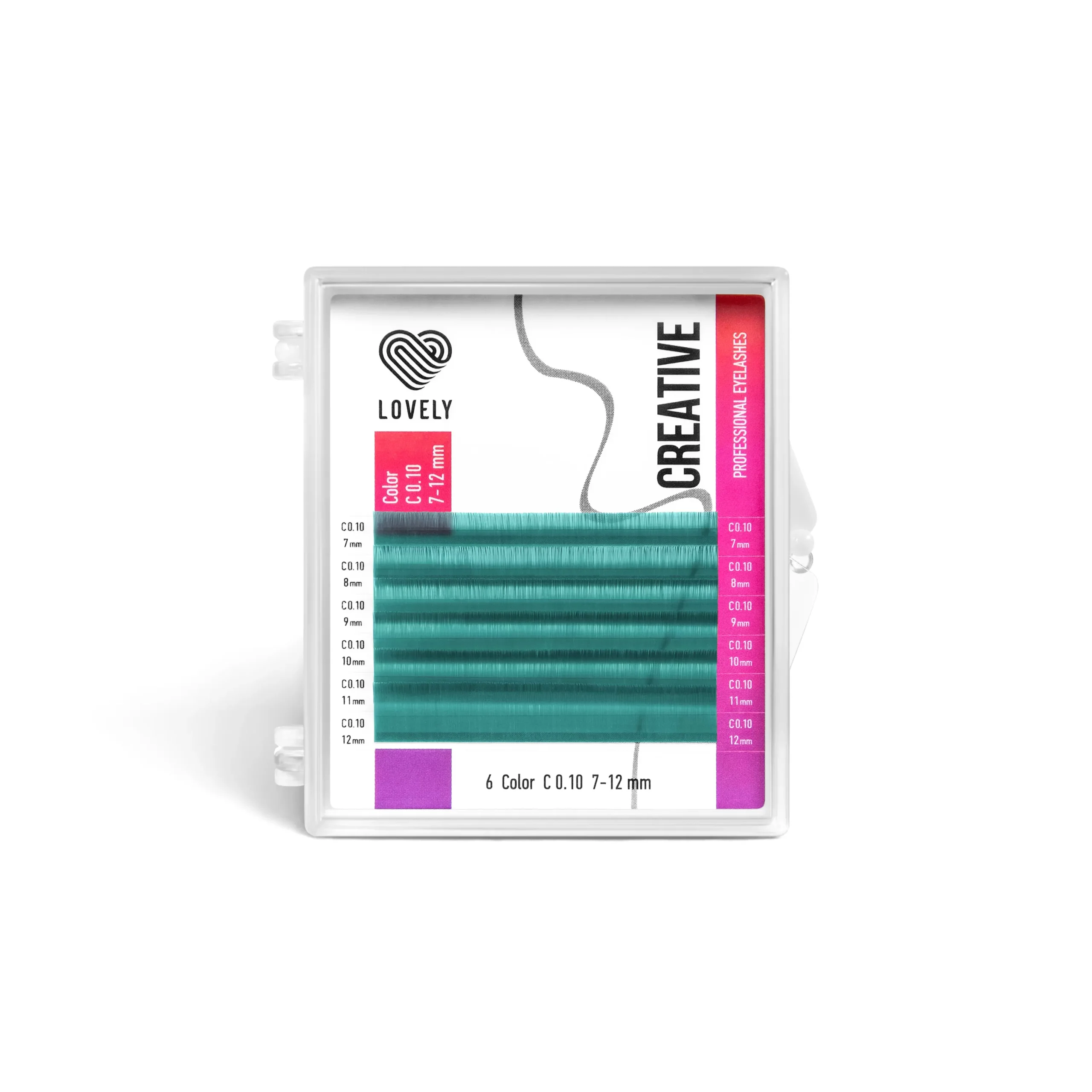 Emerald eyelashes LOVELY - 6 lines - MIX LOVELY Colored Eyelash Extension 6 Rows Model "Emerald" Color EMERALD - Image 1