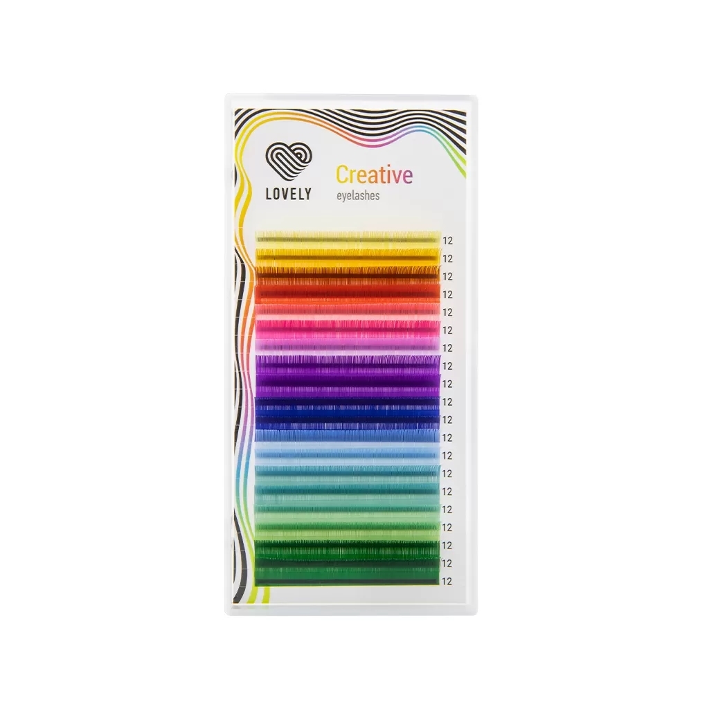 Eyelashes palette Salute Lovely - 20 lines. - 250KB LOVELY Colored Eyelash Extension 20 Rows – Model “Salute” - Image 1