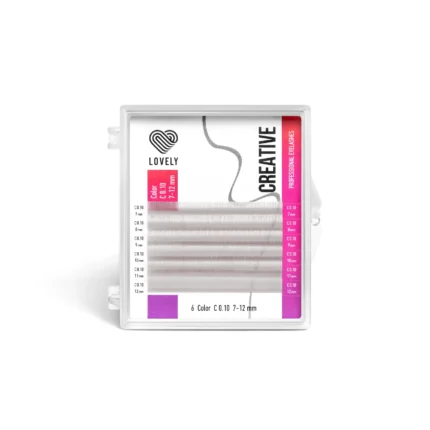 LOVELY Colored Lashes White 6 Lines Mix Sizes