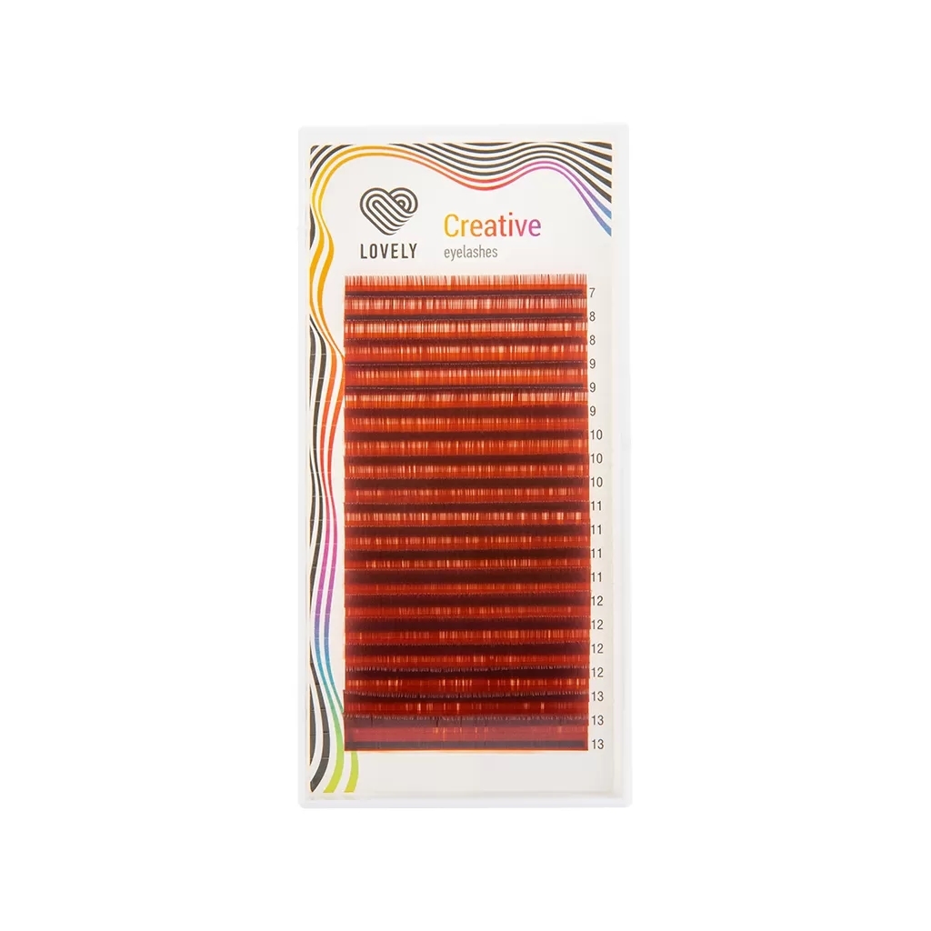 Wine eyelashes (red wine) Lovely - 20 lines - MIX2 - 250KB LOVELY Colored Eyelash Extensions 20 Rows LOVELY Model "Red Wine" Light Burgundy - Image 1