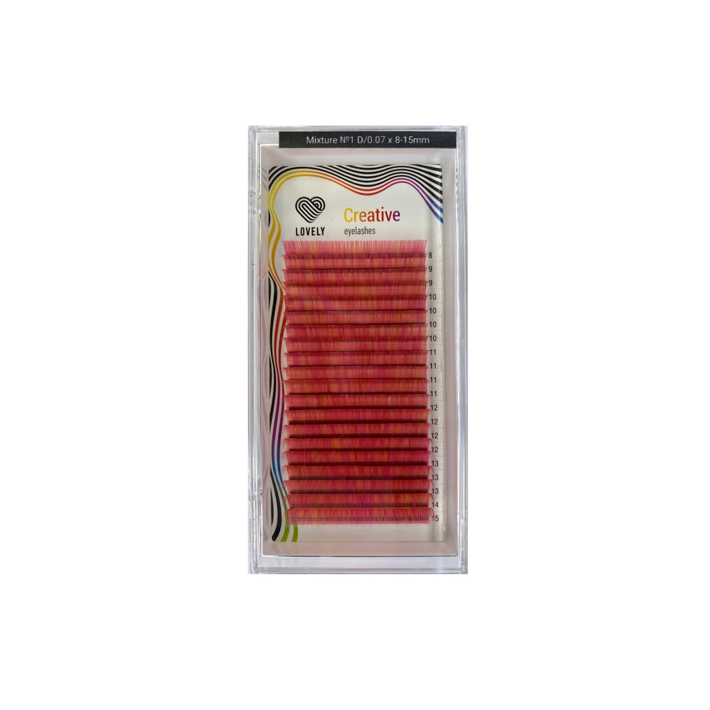 lovely mix n1 LOVELY Colored Eyelash Extension 20 Rows Model "Multi" Series 1 MIX - Image 1