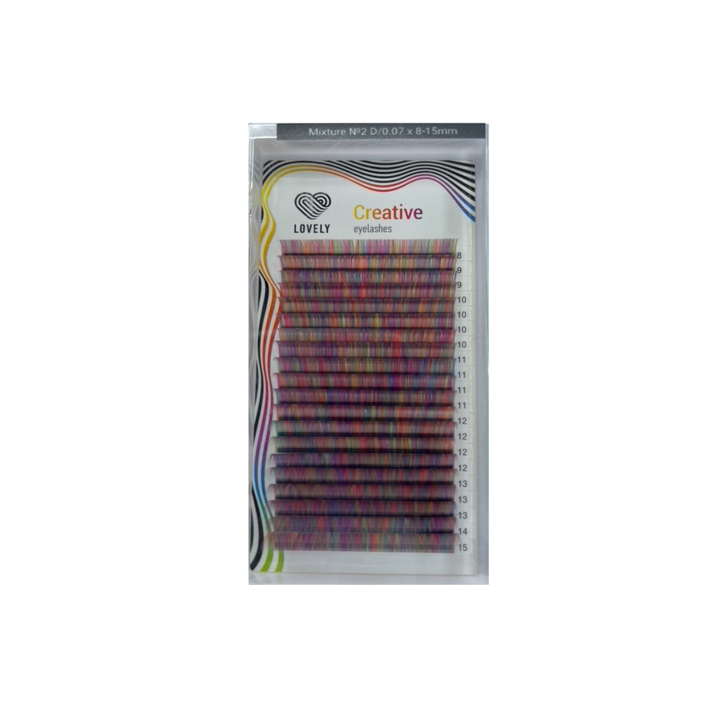 lovely mix n2 LOVELY Colored Eyelash Extension 20 Rows Model "Multi" Series 2 MIX - Image 1